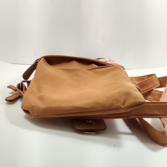 Rosetti Floral Canvas Crossbody Bag with Tan Faux Leather Trim – Boho Chic Purse - Picture 5 of 7